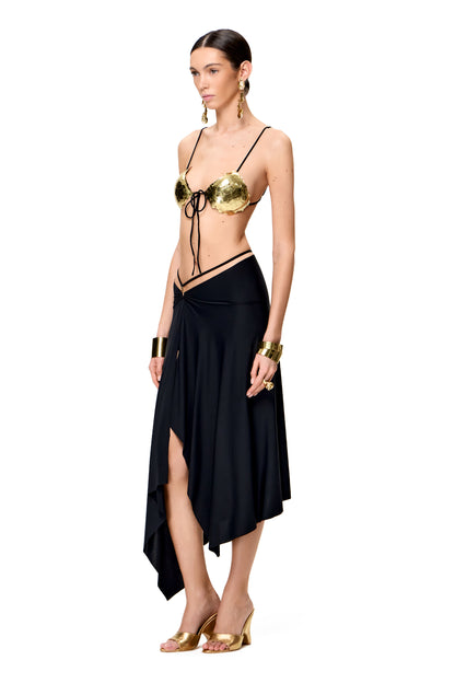 COUTURE METAL HANDCRAFTED BRA COLOR GOLD/BLACK