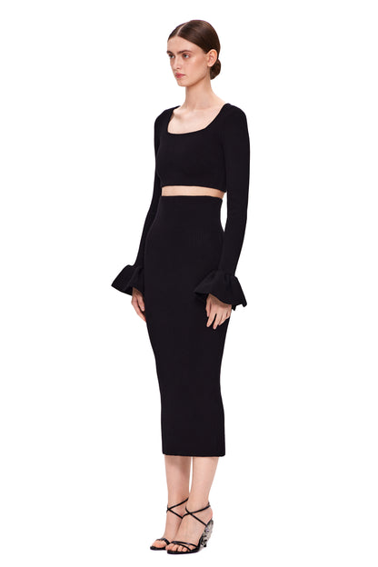 KNIT SKIRT WITH HIGH WAIST WITHOUT SLIT