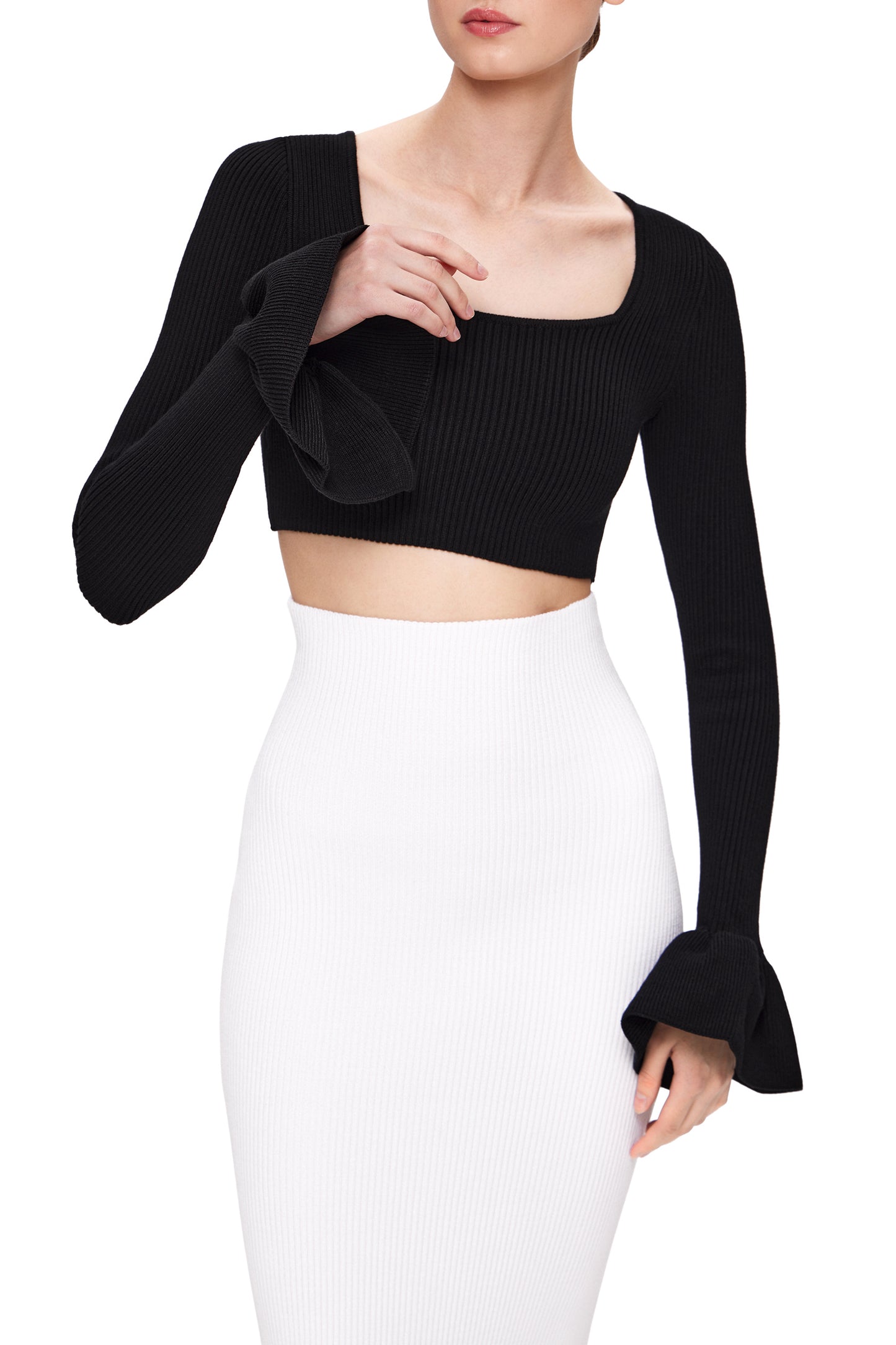 KNIT SKIRT WITH HIGH WAIST WITHOUT SLIT