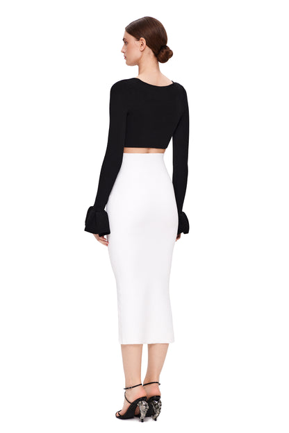 KNIT SKIRT WITH HIGH WAIST WITHOUT SLIT